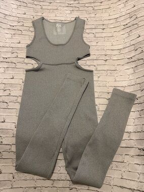 Fct Gray Jumpsuit Size Medium Ribbed Cutout